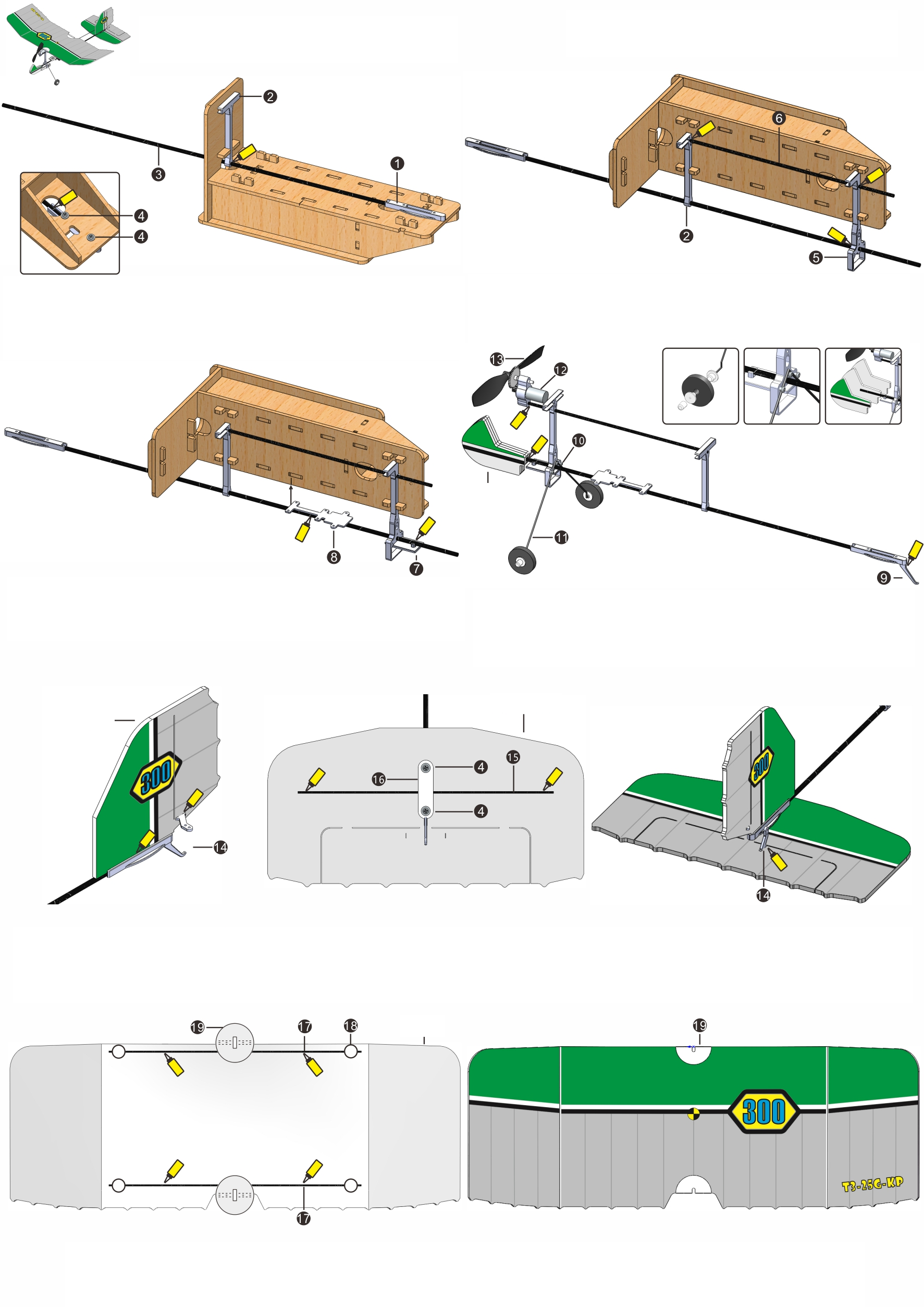 TY-Modell-300KP-300-mm-Spannweite-PP-Schaum-DIY-Mikro-Innenraum-Slow-Flyer-RC-Flugzeug-Gleiter-KIT-M-1982355-6